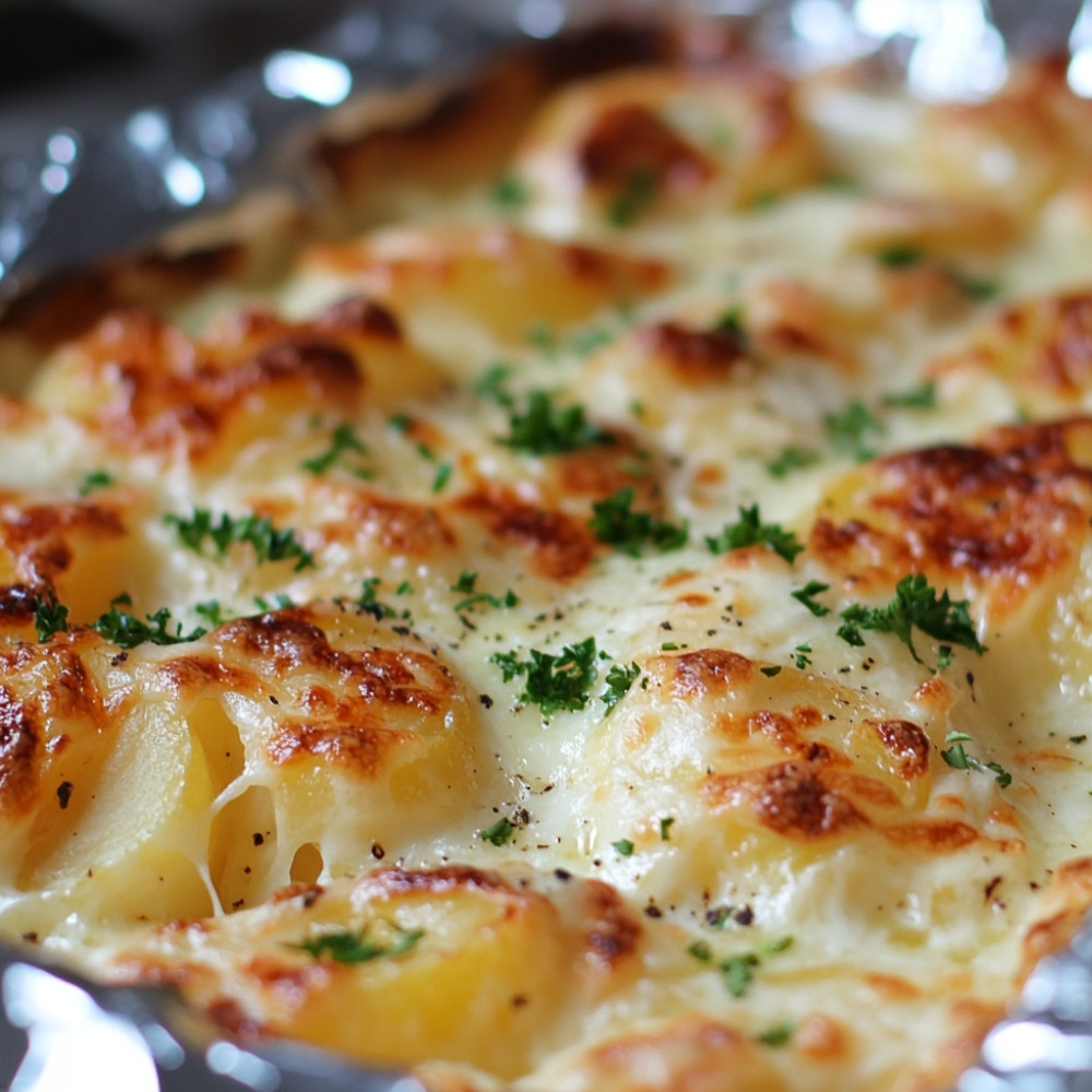 Garlic Gratin Potatoes on the BBQ