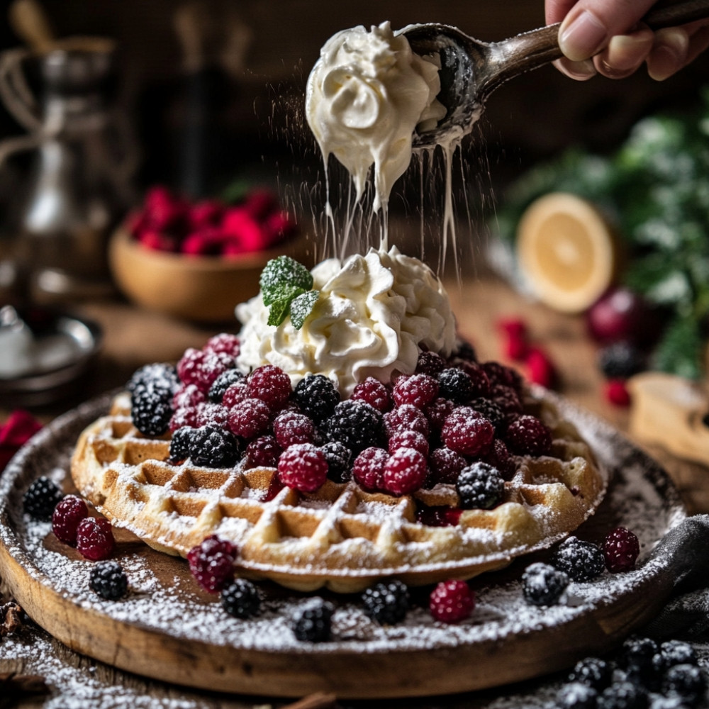 Stuffed Waffles with Berries