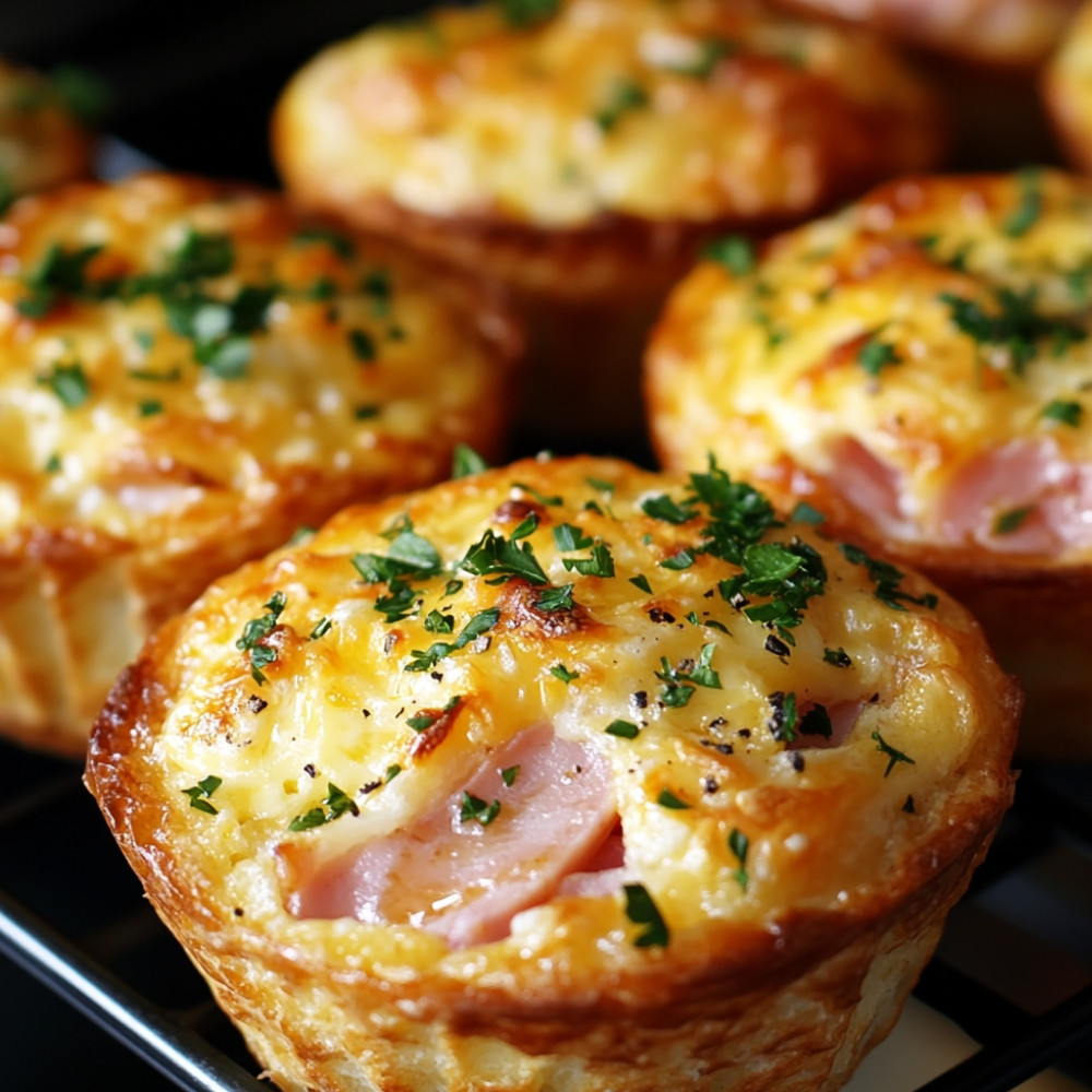 Breakfast Muffins with Ham and Cheese