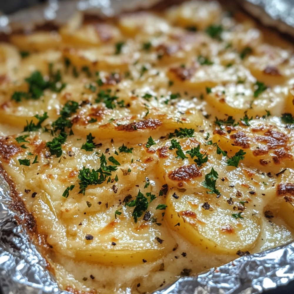 Garlic Gratin Potatoes on the BBQ