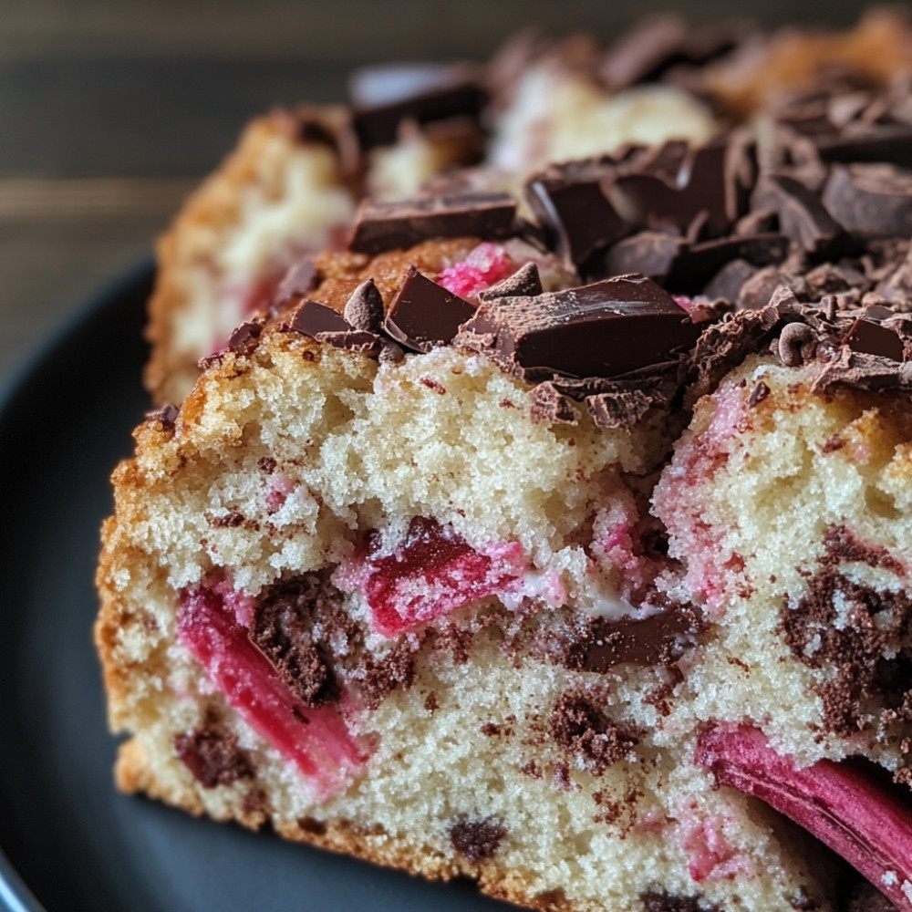 Rhubarb Yogurt Bread with Chocolate