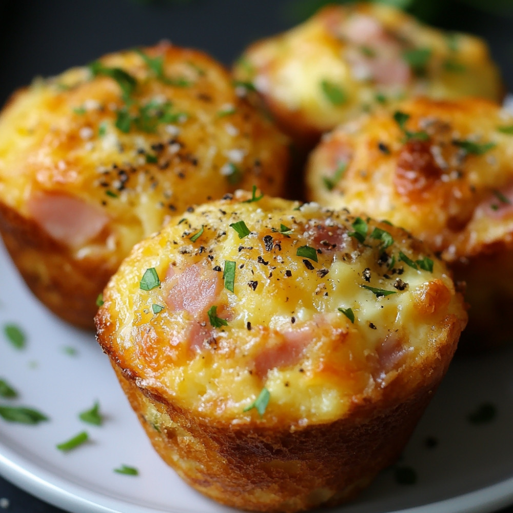 Breakfast Muffins with Ham and Cheese