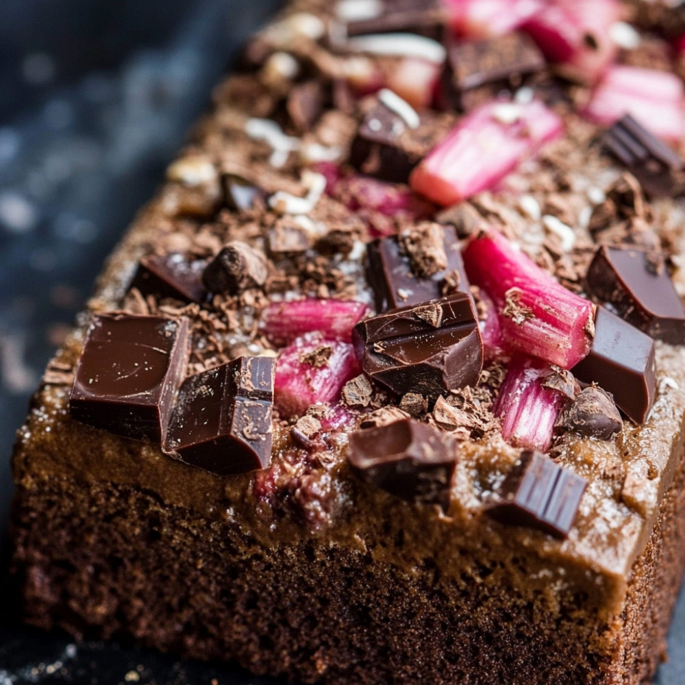 Rhubarb Yogurt Bread with Chocolate