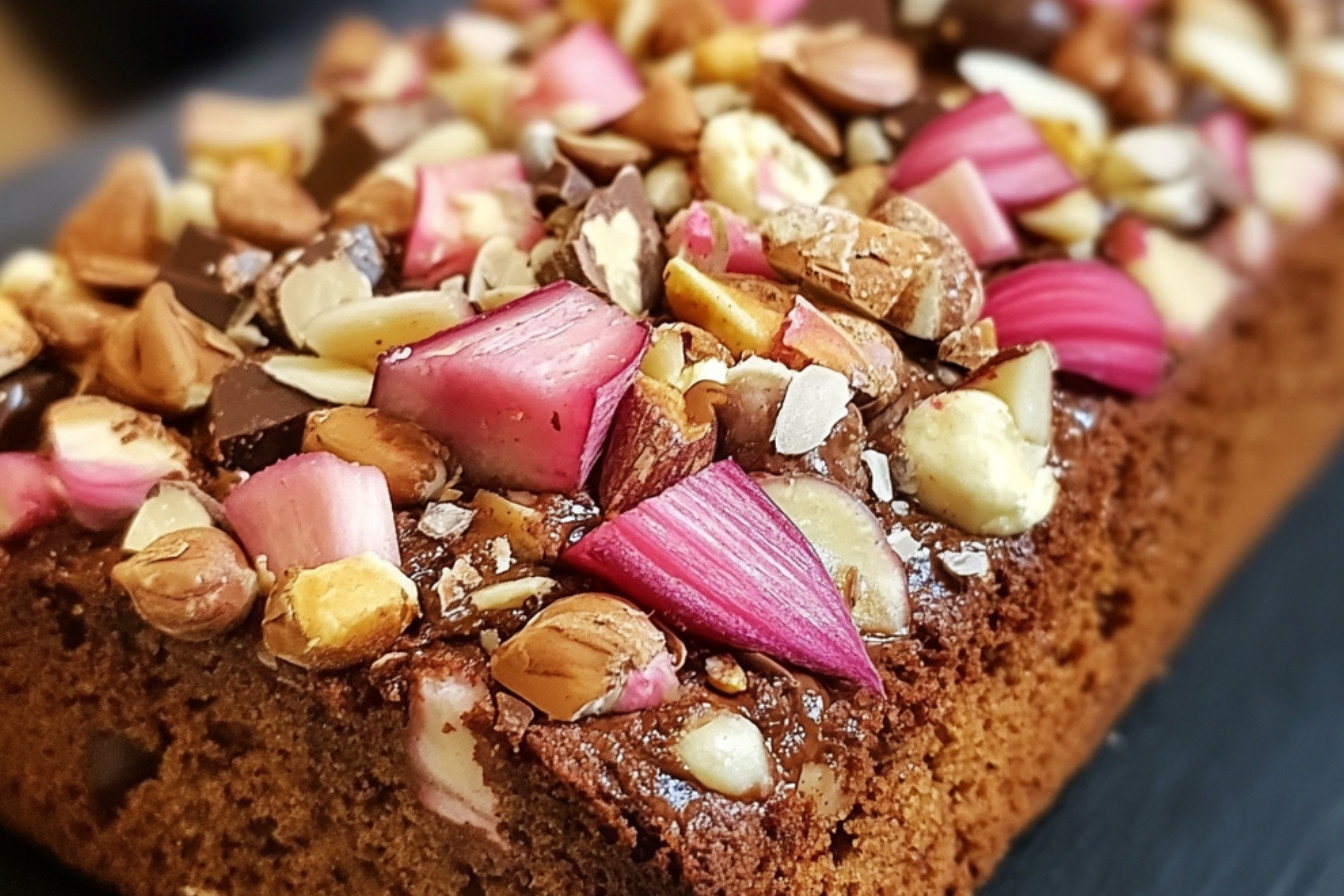 Rhubarb Yogurt Bread with Chocolate