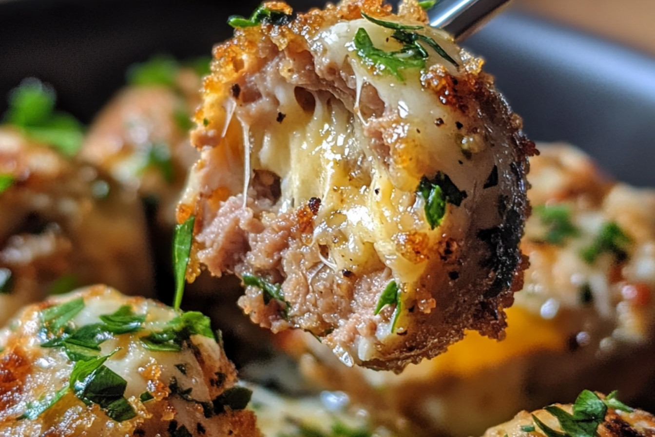 Stuffed Veal Meatballs with Cheese