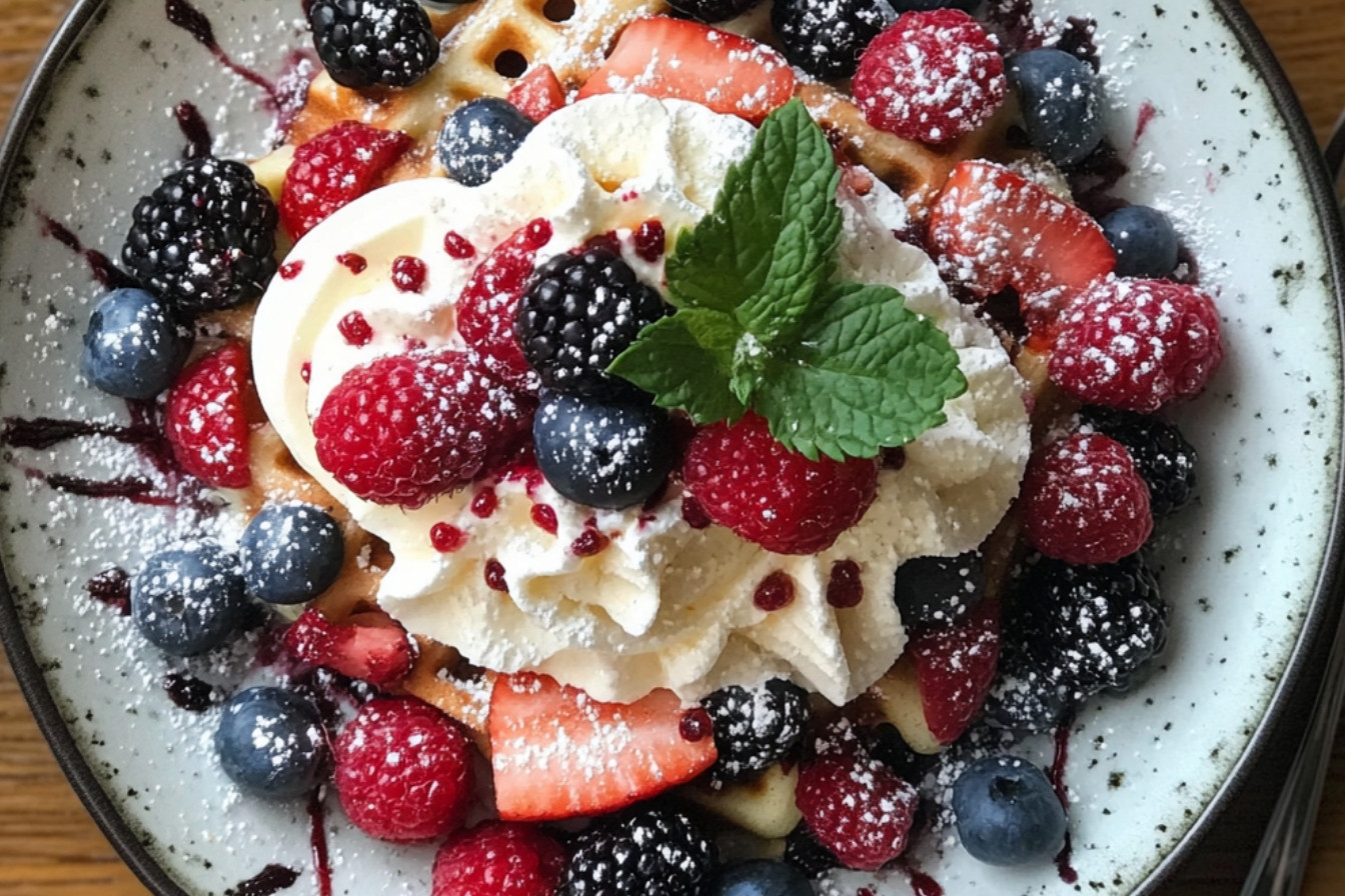 Stuffed Waffles with Berries