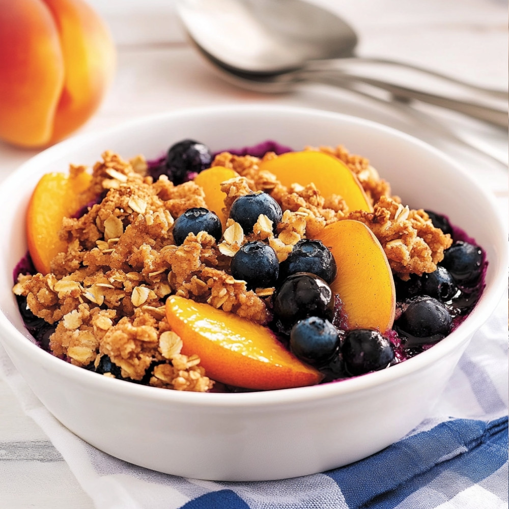 Blueberry Peach Crumble Papillote