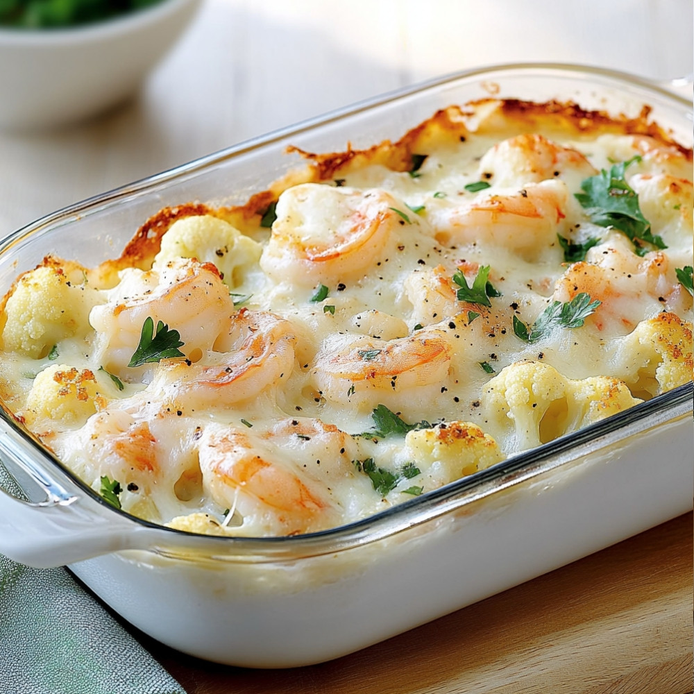 Shrimp and Cauliflower Gratin