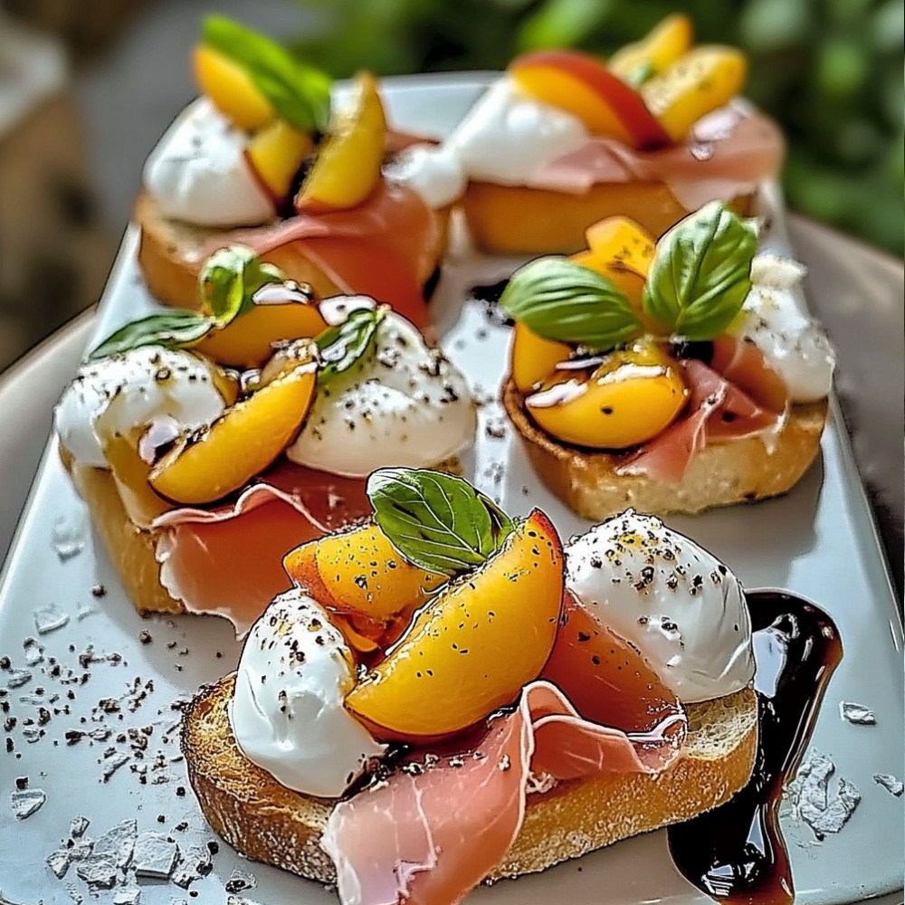 Burrata Crostini with Prosciutto