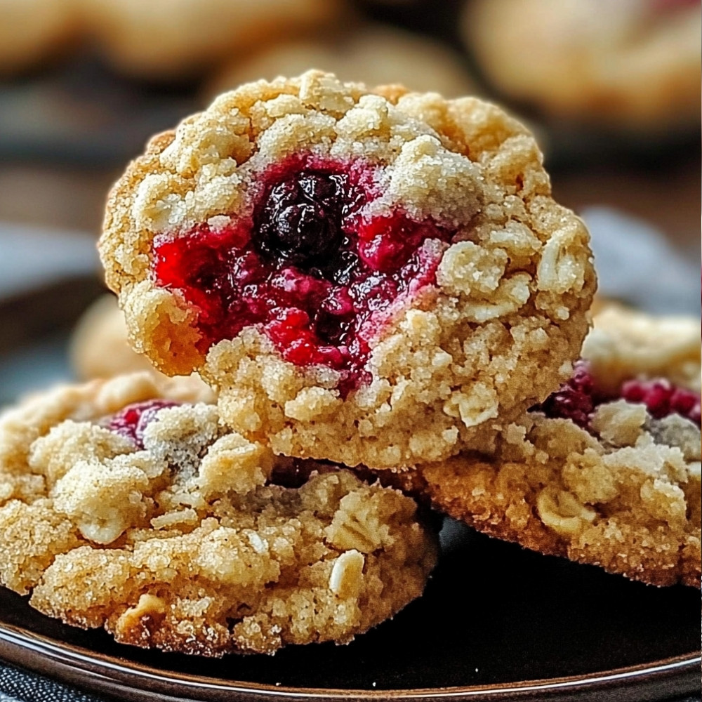 Buttery Raspberry Crumble Cookies