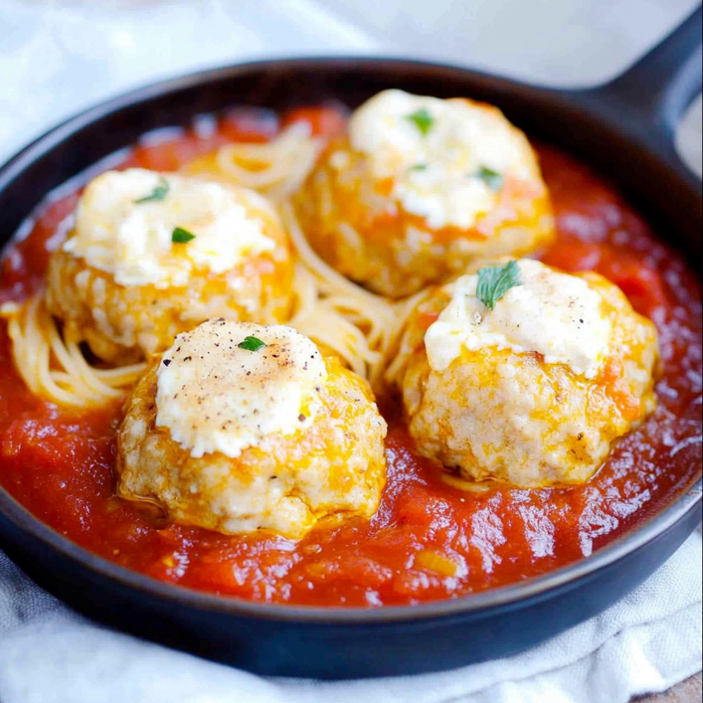 Goat Cheese Stuffed Chicken Meatballs