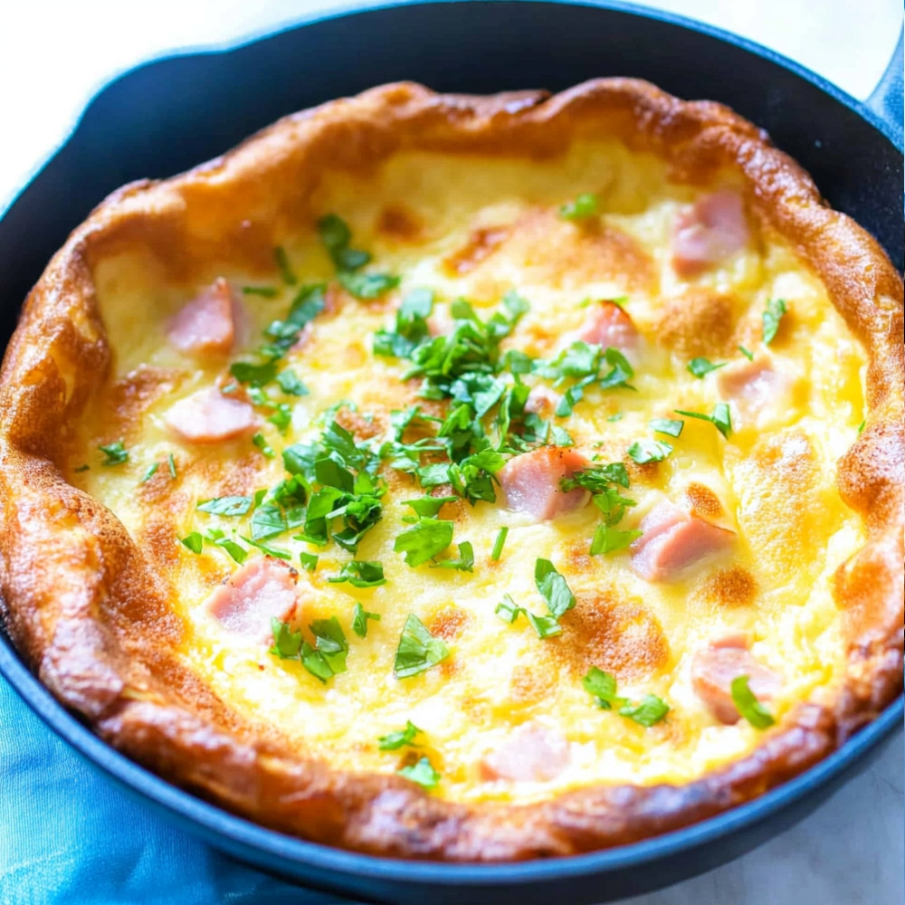Ham and Cheese Dutch Baby Pancake