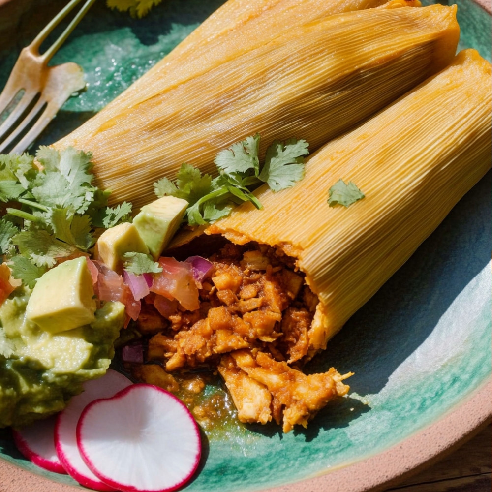 Jackfruit Tamales with Cilantro Sauce