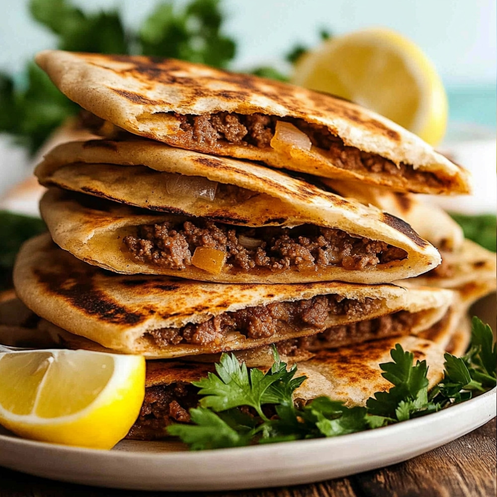 Lebanese Meat Stuffed Pita
