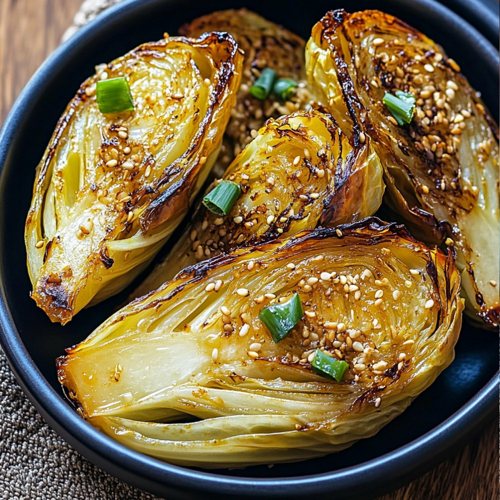 Miso Butter Roasted Cabbage Wedges