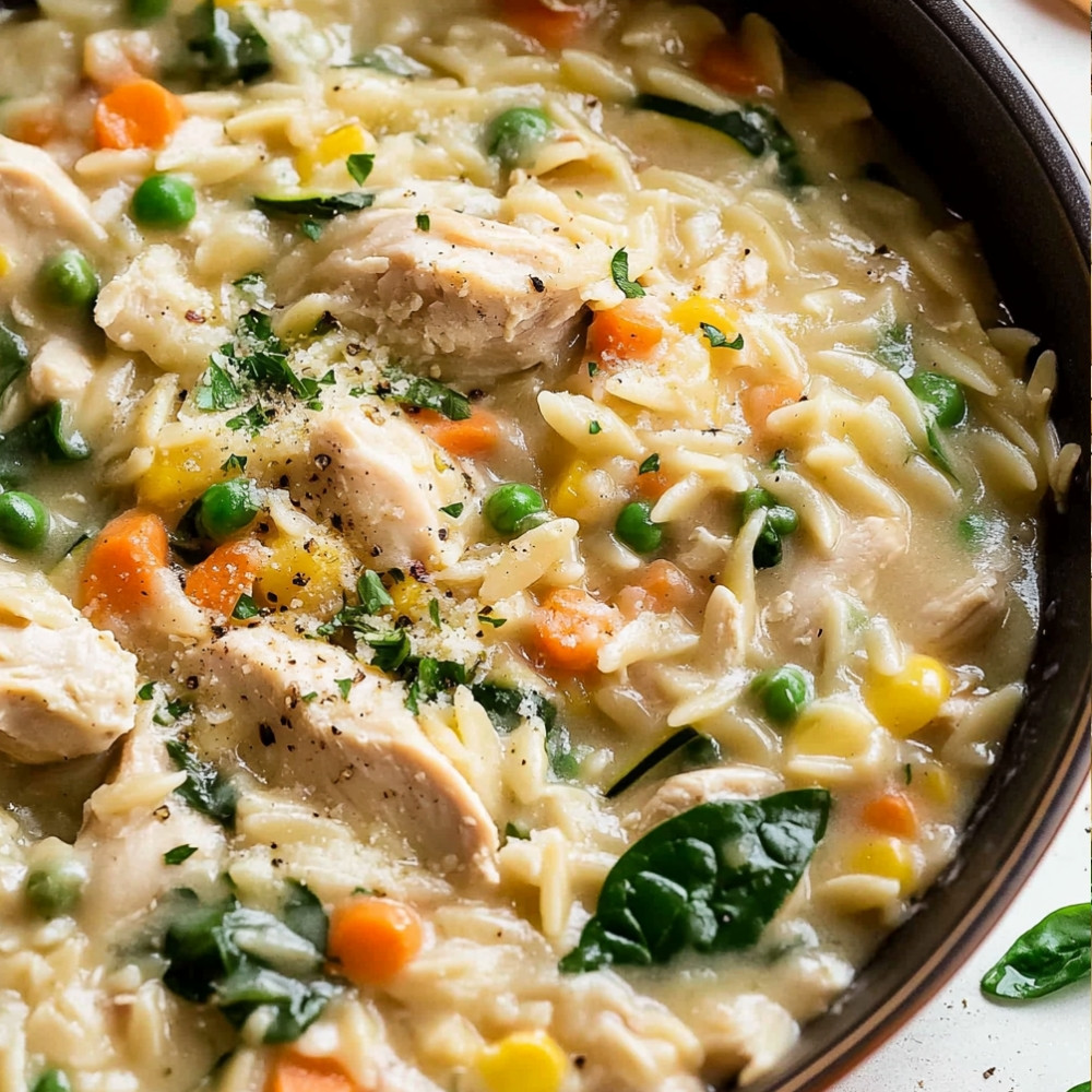 One Pot Chicken Vegetable Orzo