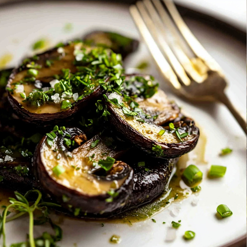 Roasted Flat Mushrooms with Butter