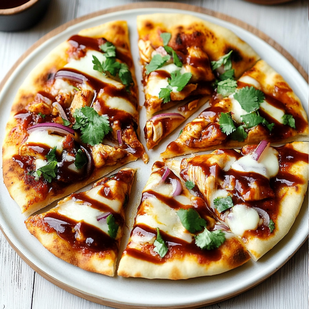 BBQ Chicken Naan Pizza