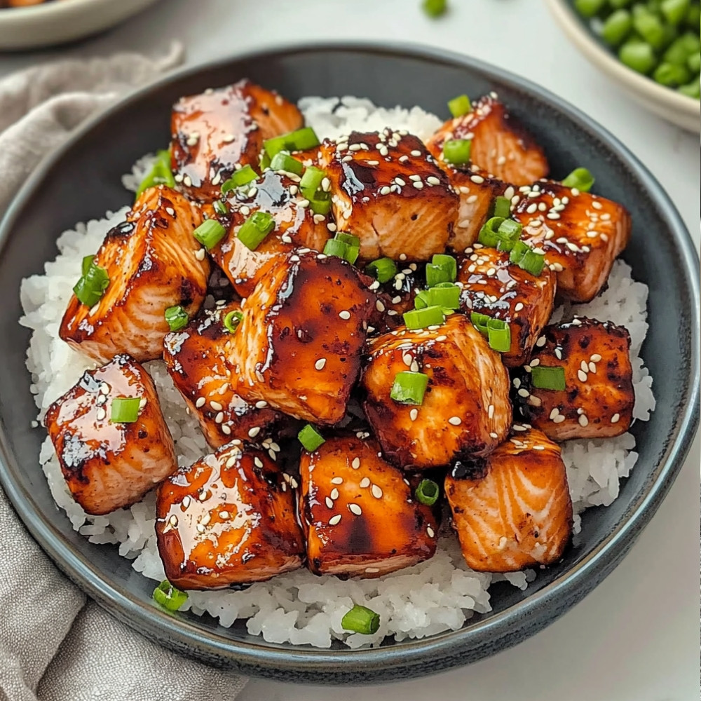 Honey Garlic Salmon Bites
